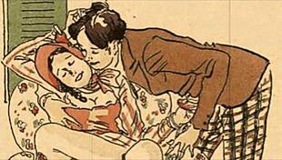 vintage erotic illustration showcasing antique anime hentai