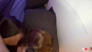 The busty brunette woke up with a hard cock in her mouth, sucking it wet.