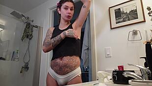 flowerava looks stunning in lingerie on webcam, ready for some intimate waxing