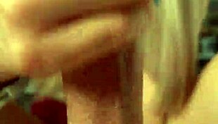Blonde Girlfriend Gives Close-Up Handjob And Cumshot