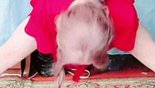 hey, wanna see this blue dress crossdresser sissy slut in action?