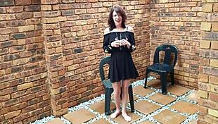 Smoking Cigarette While Shaking Ass During Piss