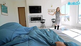 Blonde teen slut stuffed under covers