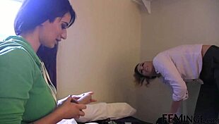 Step Sis Fucks Girlfriend With Strapon. Intense Lesbian Threesome In Feminge 4K.