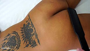 Hot Wax Play and Spanking for Tied Asian Girlfriend with Cum Finish