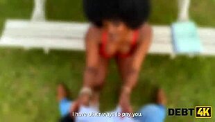 ebony seduction leads to intense pov sex with big tits and shaved pussy