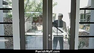 horny milf tied up in garage submits to monster cock pounding