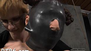 Bound slaves endure intense sessions