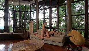 Young teen flashes her small tits and pussy, then gets fucked by monster cock in front of photographer