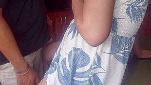 Quickie kitchen fuck with brunette amateur pussy close up!