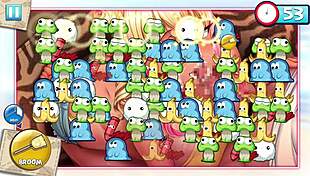 Cleaning hentai images turns into a game where cute anime girls blow big cocks and get creampied