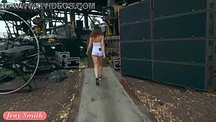 jeny smith shows off great camel toe and big ass in tight white suit during public interview