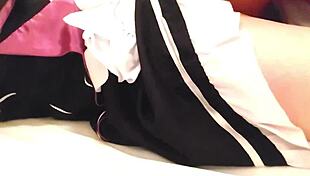 Friend in Rem maid cosplay sucks cock then licks pussy to orgasm in amateur hentai sex.