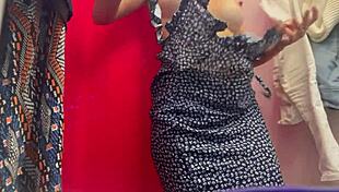 Hidden camera in dressing room catches girl with big tits changing