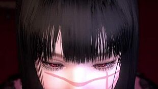 chainsaw man character gets chained in bondage hentai scene