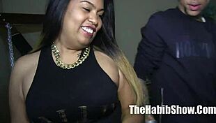 Dominican Ebony Threesome Gangbang with Monster BBC Fucking Leona Banks