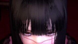 chainsaw man character gets chained in bondage hentai scene