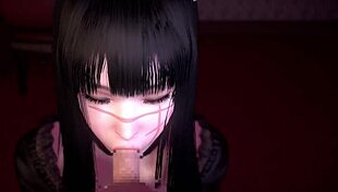 chainsaw man character gets chained in bondage hentai scene