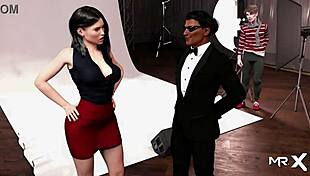 Secretaries in the fashion business playfully show their butts in this 3D cartoon game.