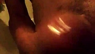 paparipskins gives a handjob to my monster cock in the shower, getting it wet and horny