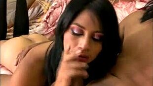 In a steamy amateur video, a skinny latina with small tits and big ass bends over for deepthroat, anal, and monster cock cumshot.