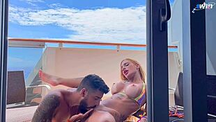 kevlyn santos sucking big tits and blowjob on cruise ship balcony