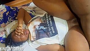 Black couple enjoys wild intimate moment