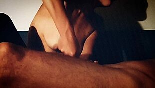 this sexy girl is giving the best sensual handjob ever with her oiled hands on a monster cock. she moans and teases until the cumshot.