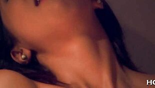 hot latina babe toys herself to a sweaty squirting orgasm in solo play