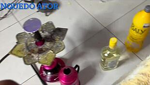 Skinny brunette milf bends over for interracial doggystyle fuck!