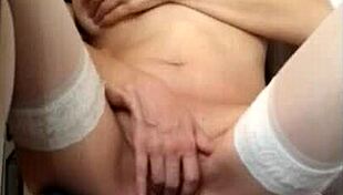 prostitute teasing with tit licks and finger play on wet pussy