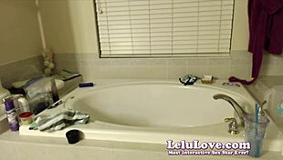 Behind the scenes pussy shaving bath on live webcam - Lelu Love