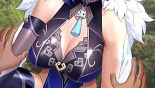 Hentai 3D cartoon anime features animated characters in fantasy scenes