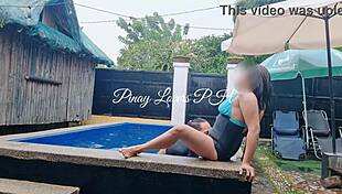 i made my horny asian wife squirt in the public pool
