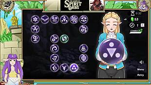 Blonde anime girl has sex and cum in Legend of the Spirit Orbs Zelda.