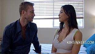 Latina arches for stepdad's sausage in sensual fantasy