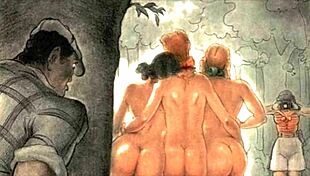 vintage erotic drawings of hentai cartoon interracial scenes