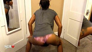 Girl With Fat Pussy Lies In Bed Teasing You In Tshirt And Panties