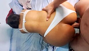 Feeling the intense pleasure as big cock gapes young colombian ass in doggystyle anal