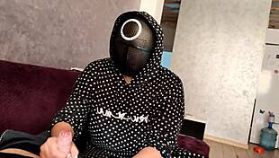 yo, squid game jerk off got cum on my tits