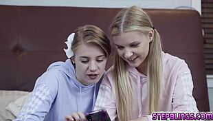 Horny Stepsisters Take Turns Licking And Fingering Pussies