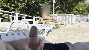 she spotted me jerking off and helped me cum by the public pool 😏💦