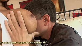 Milf gets her big titties fucked hard and messy.