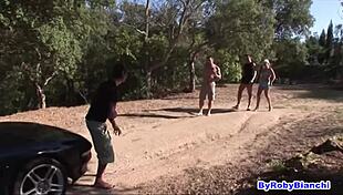 i'm feeling the intense anal action with my natural tits bouncing under roby bianchi's direction in europe