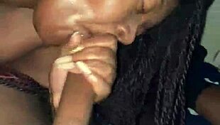 Ebony BBW Sloppily Deepthroats Massive Black Cock in Intense Session.