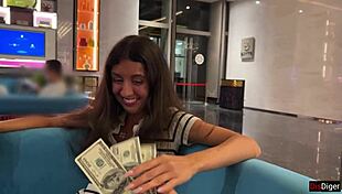 Want to fuck this skinny Russian teen for cash in the hotel?