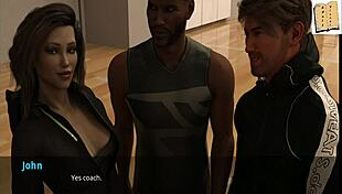 Hey, John Stands Up for His Sexy Coach in This Hentai Scene. Watch the Action Unfold.