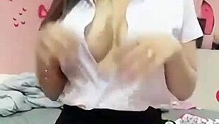 Watch this Khmer student strip down? She's so eager to show off her body.