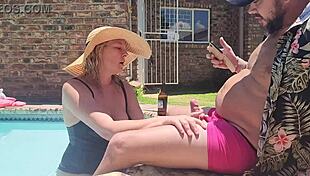 Old Fat Guy’s Cock Sucked By Blonde Hotel Girl In Voyeur Scene