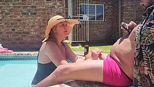 Old Fat Guy’s Cock Sucked By Blonde Hotel Girl In Voyeur Scene